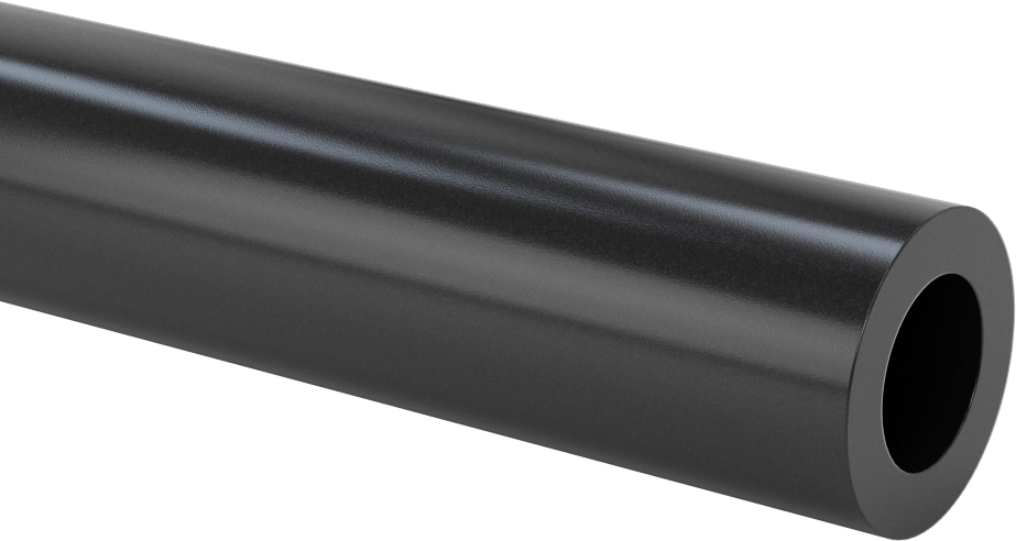 Siyah Delrin® Asetal Reçine Büyük Boy Tüp, 1-1/4" OD x 3/4" ID