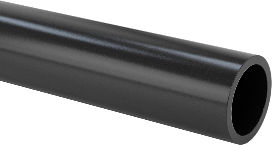 Siyah Delrin® Asetal Reçine Büyük Boy Tüp, 1-1/4" OD x 1" ID