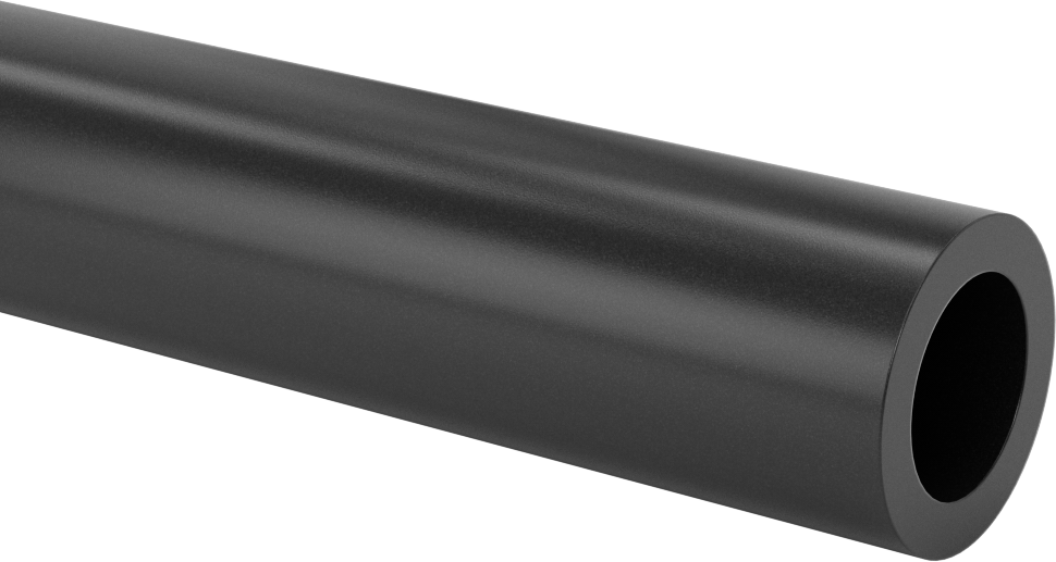 Siyah Delrin® Asetal Reçine Büyük Boy Tüp, 1-1/2" OD x 1" ID