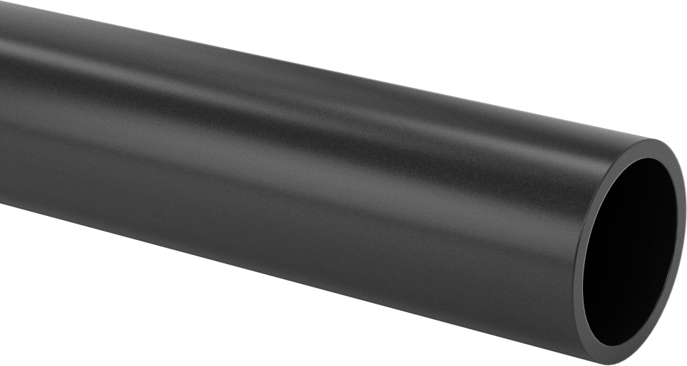 Siyah Delrin® Asetal Reçine Büyük Boy Tüp, 1-1/2" OD x 1-1/4" ID