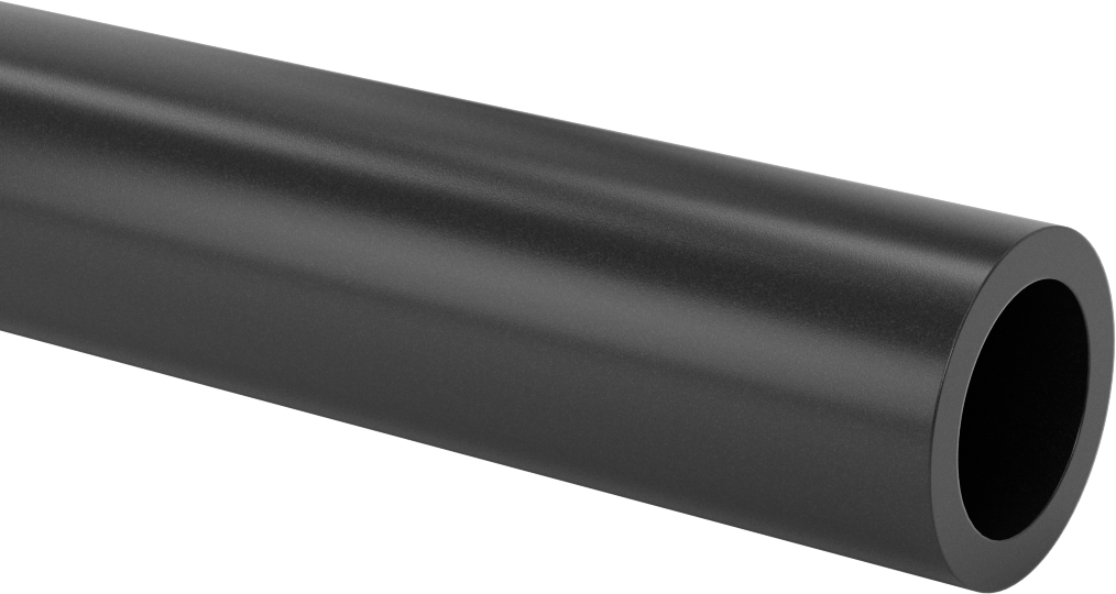 Siyah Delrin® Asetal Reçine Büyük Boy Tüp, 1-3/4" OD x 1-1/4" ID