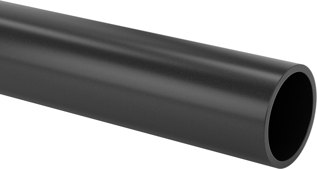 Siyah Delrin® Asetal Reçine Büyük Boy Tüp, 1-3/4" OD x 1-1/2" ID