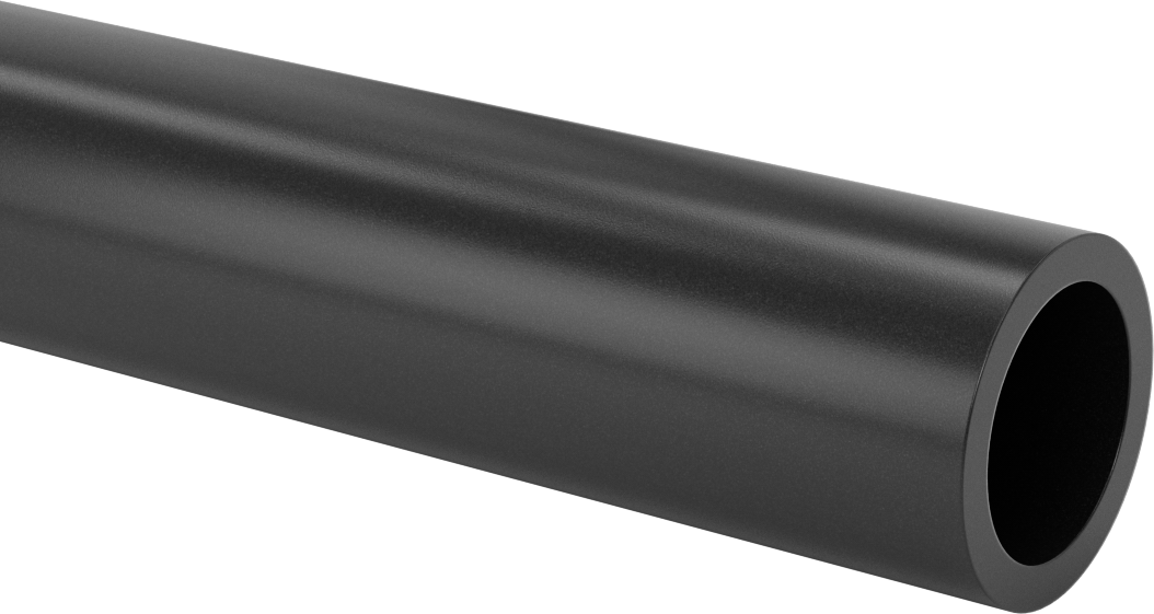 Siyah Delrin® Asetal Reçine Büyük Boy Tüp, 2" OD x 1-1/2" ID