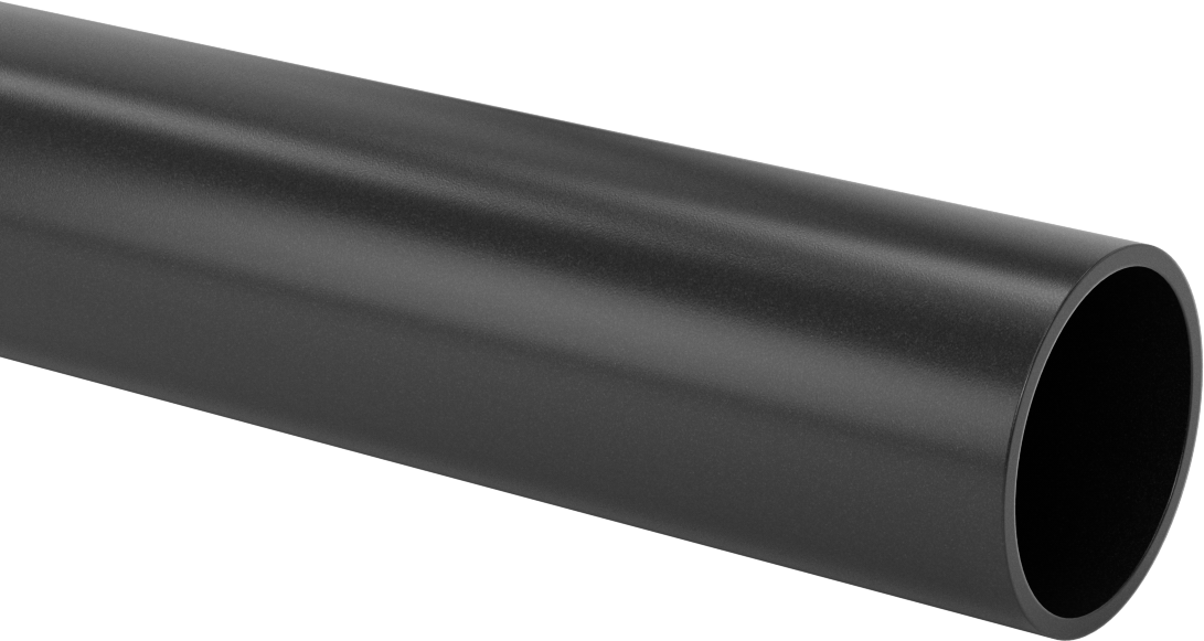 Siyah Delrin® Asetal Reçine Büyük Boy Tüp, 2-1/4" OD x 2" ID