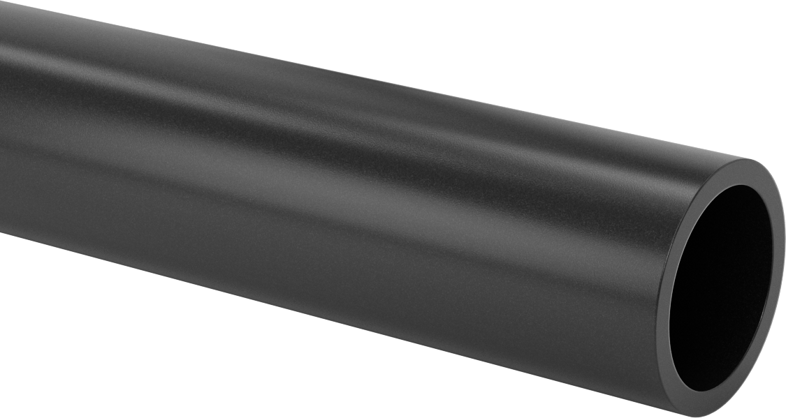 Siyah Delrin® Asetal Reçine Büyük Boy Tüp, 2-1/2" OD x 2" ID