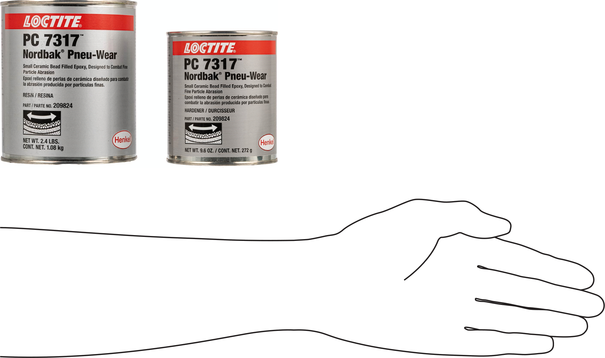 Metal için Yüzey Dolgu Maddesi, Aşınmaya Dayanıklı, Loctite® PC7317, 3 lb. Teneke Kutu