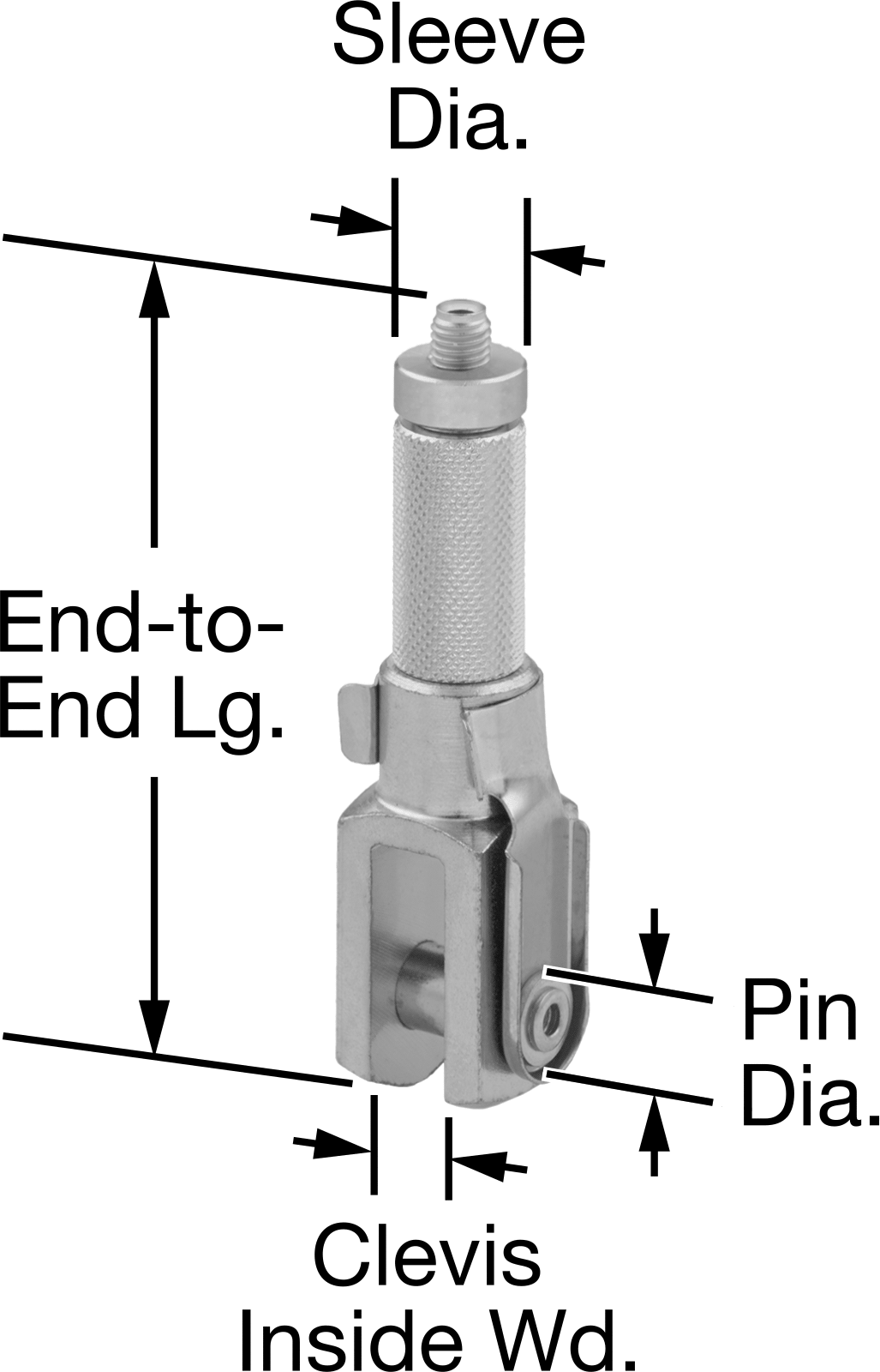 Çatal Uçlu Geçişli Tel Halat Uç Bağlantısı, Kaldırma Amaçlı Değildir, 3/32“ ila 1/8” halat çapı için