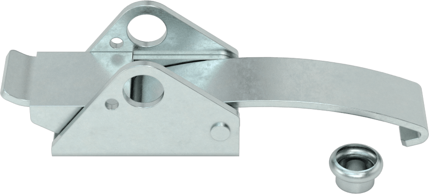 Çekme Mandalı, Düğme Çarpma ile, Çinko Kaplı Çelik, 3-3/8“ Uzunluk x 15/16” Genişlik