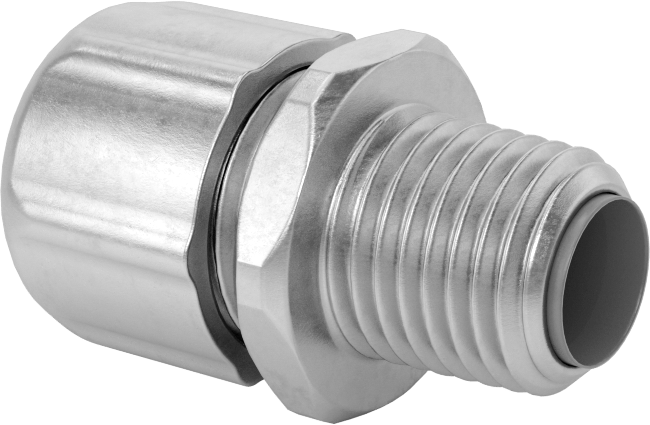 Sıvı Sızdırmaz Esnek Metal Kanal, 316 Paslanmaz Çelik Düz Parça, 3/8 Anma Ölçüsü Dişi x 3/8 NPT Erkek