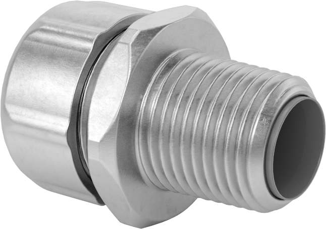Sıvı Sızdırmaz Esnek Metal Kanal, 316 Paslanmaz Çelik Düz Parça, 1/2 Anma Ölçüsü Dişi x 1/2 NPT Erkek