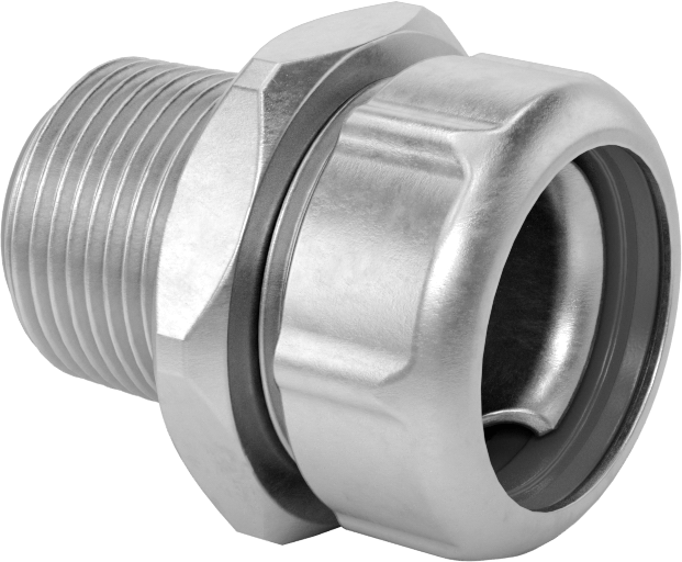 Sıvı Sızdırmaz Esnek Metal Kanal, 316 Paslanmaz Çelik Düz Parça, 3/4 Anma Ölçüsü Dişi x 3/4 NPT Erkek