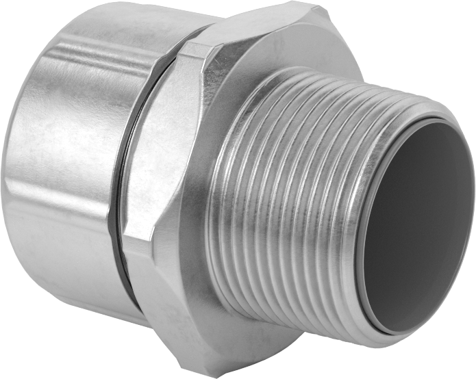 Sıvı Sızdırmaz Esnek Metal Kanal, 316 Paslanmaz Çelik Düz Parça, 1-1/4 Anma Ölçüsü Dişi, 1-1/4 NPT Erkek