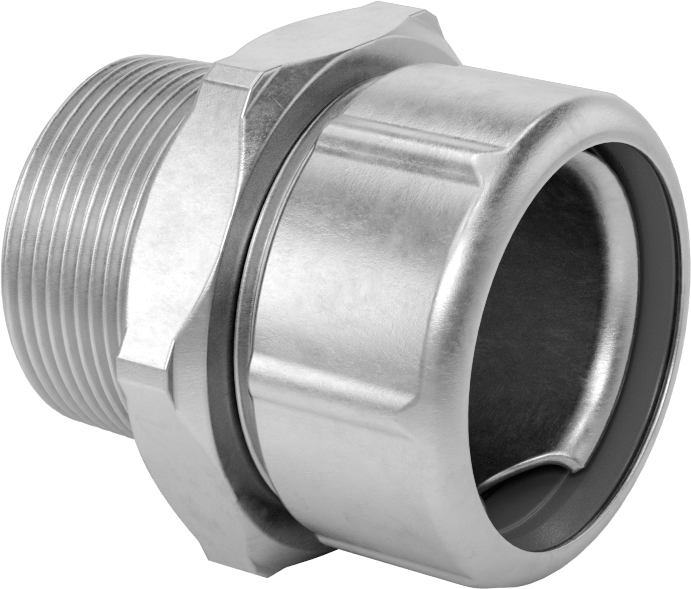 Sıvı Sızdırmaz Esnek Metal Kanal, 316 Paslanmaz Çelik Düz Parça, 1-1/2 Anma Ölçüsü Dişi, 1 1/2 NPT Erkek