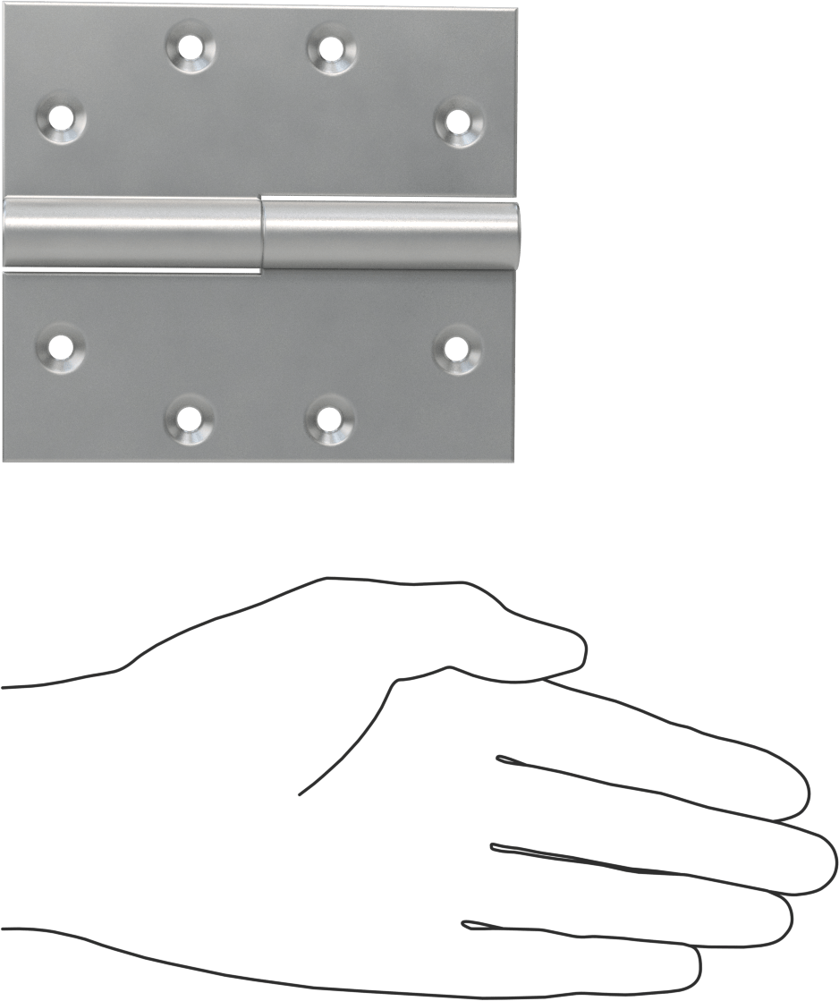 Kaldırmalı Giriş Kapısı Menteşesi, 304 Paslanmaz Çelik, 4-1/2“ x 2” Kapı Kanadı, Sol Yan Kapı Montajı