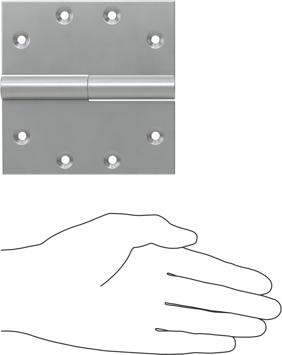 Kaldırmalı Giriş Kapısı Menteşesi, 304 Paslanmaz Çelik, 4-1/2“ x 2-1/4” Kapı Kanadı, Sağ Taraf Kapı Montajı