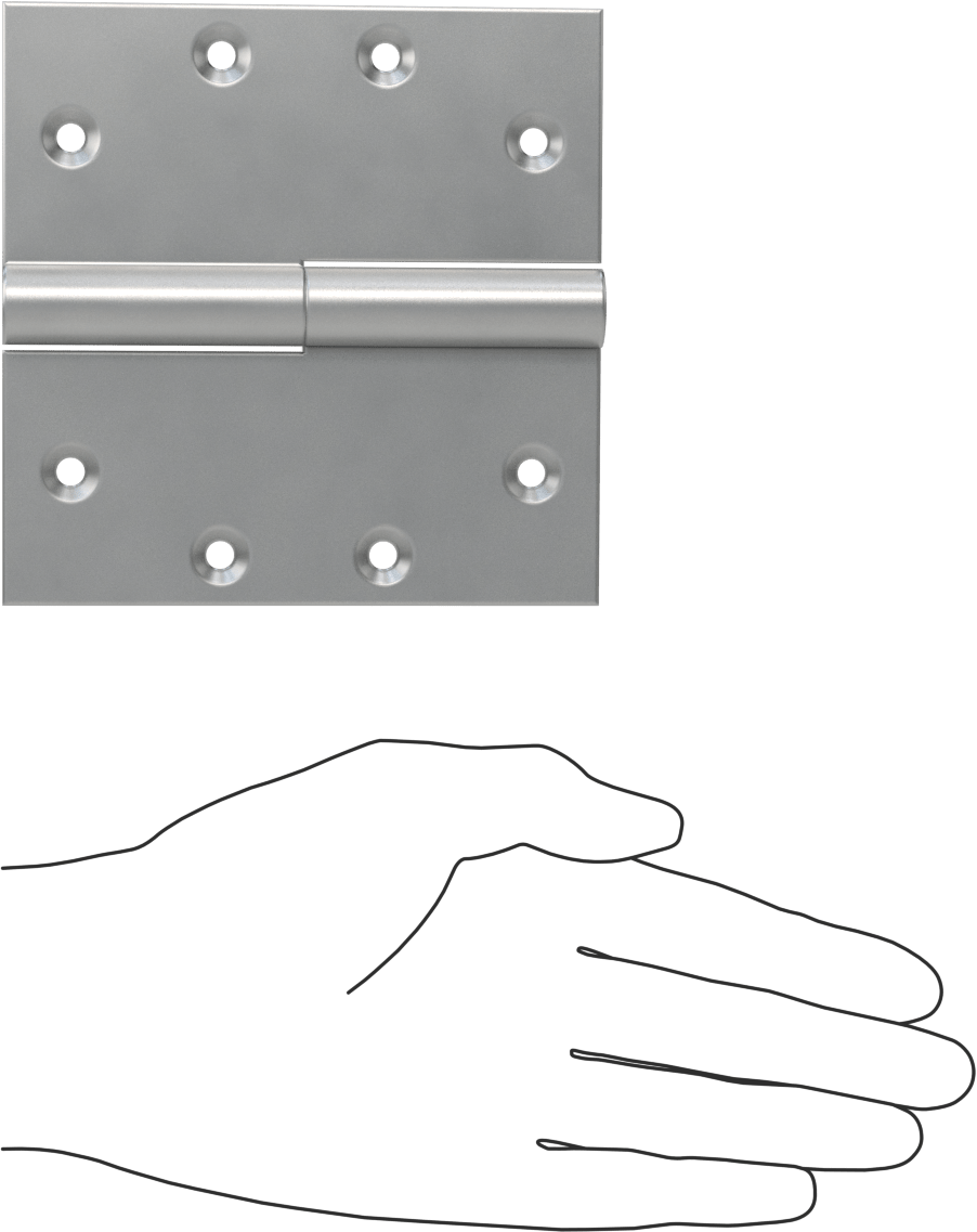 Kaldırmalı Giriş Kapısı Menteşesi, 304 Paslanmaz Çelik, 4-1/2“ x 2-1/4” Kapı Kanadı, Sol Yan Kapı Montajı