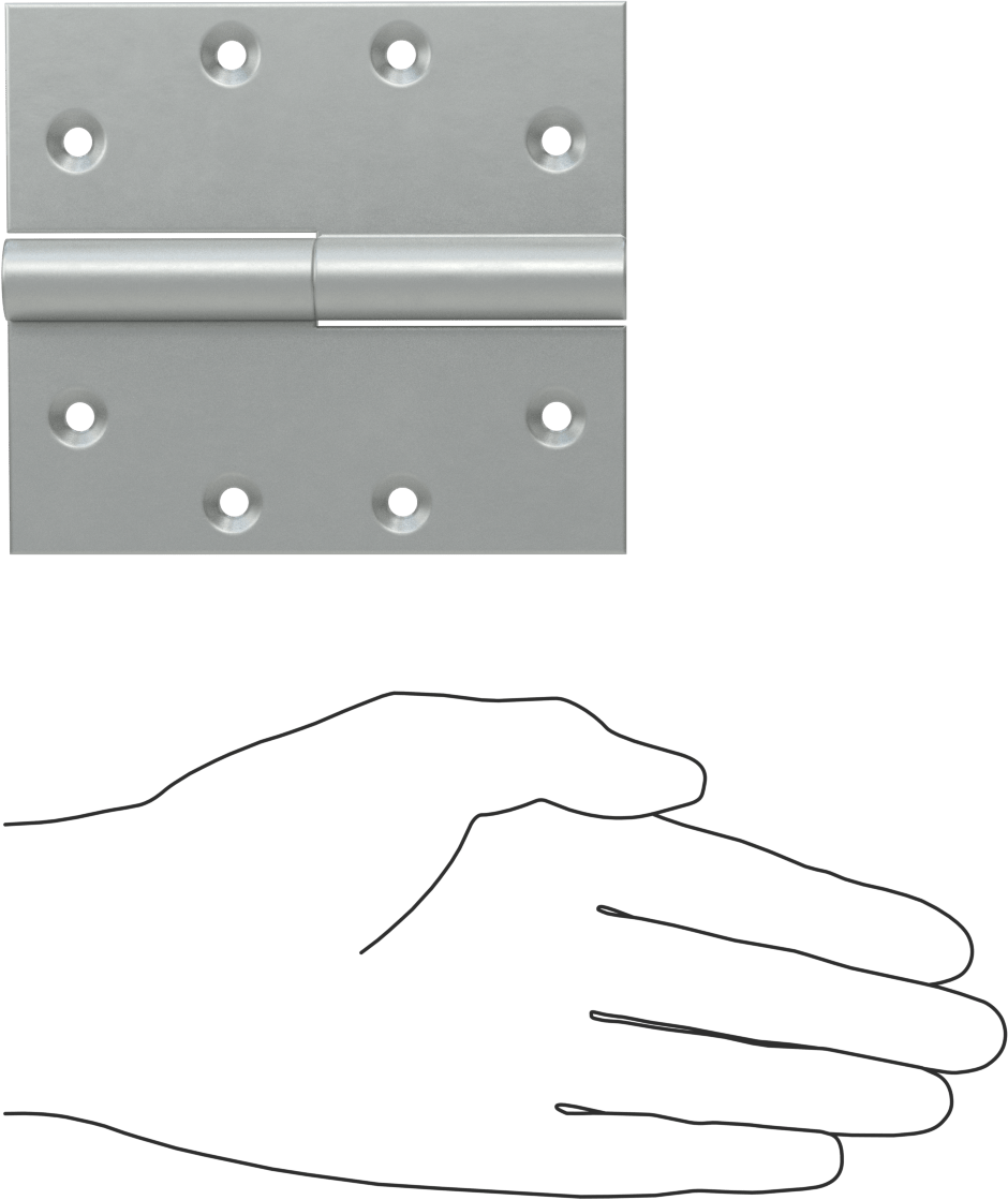 Kaldırmalı Giriş Kapısı Menteşesi, Krom Kaplı Çelik, 4,5“ x 2” Kapı Kanadı, Sağ Taraf Montajı
