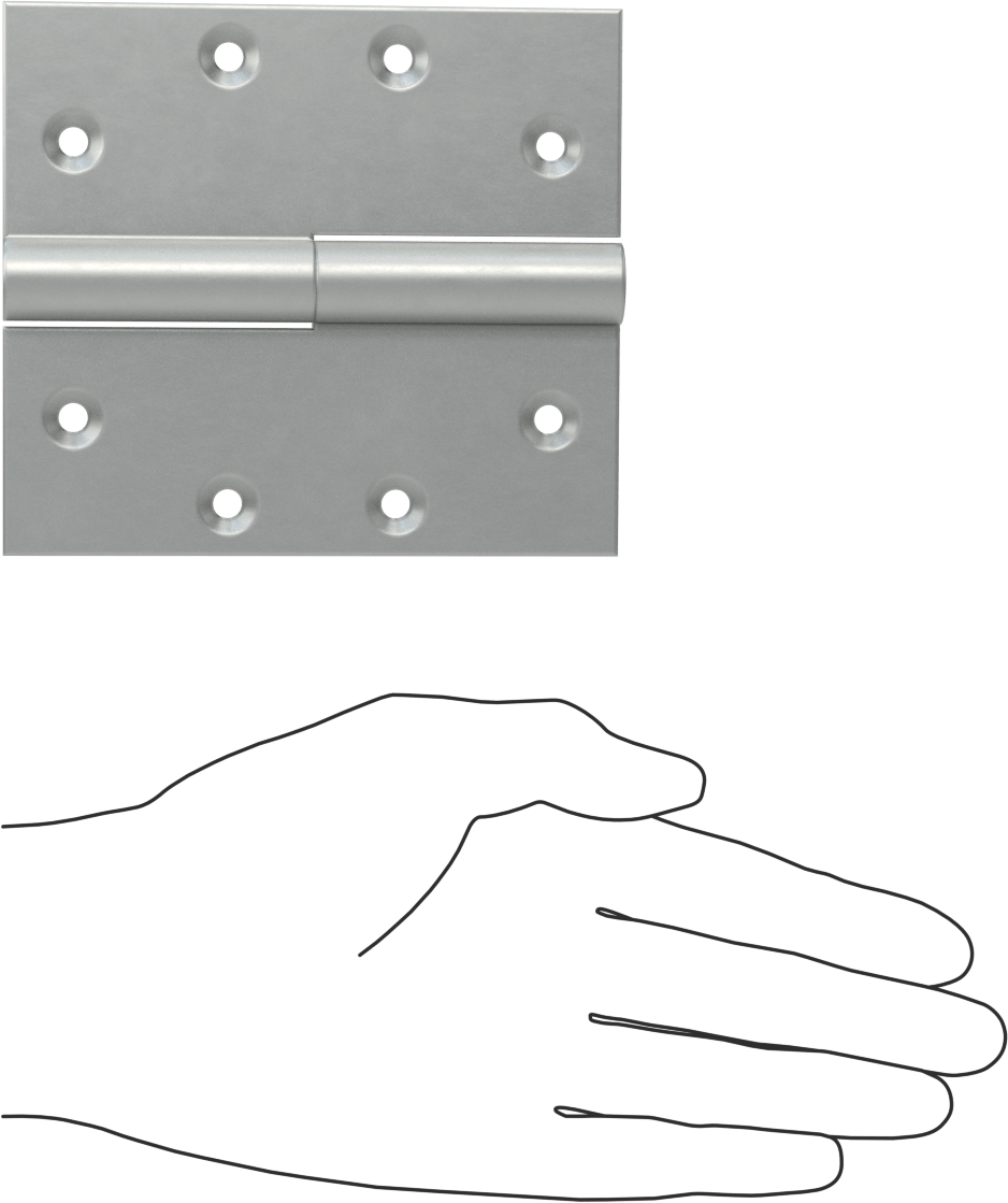 Kaldırmalı Giriş Kapısı Menteşesi, Krom Kaplı Çelik, 4,5“ x 2” Kapı Kanadı, Sol Yan Kapı Montajı