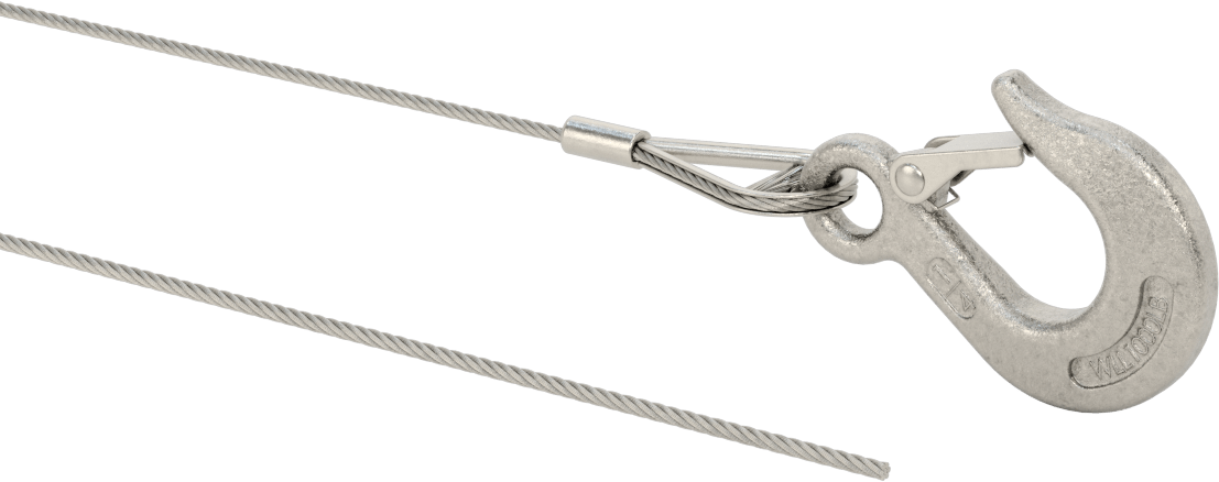 18-8 Paslanmaz Çelik Kaldırma Kancalı Tel Halat, Ekstra Esnek, 1/8" Çap