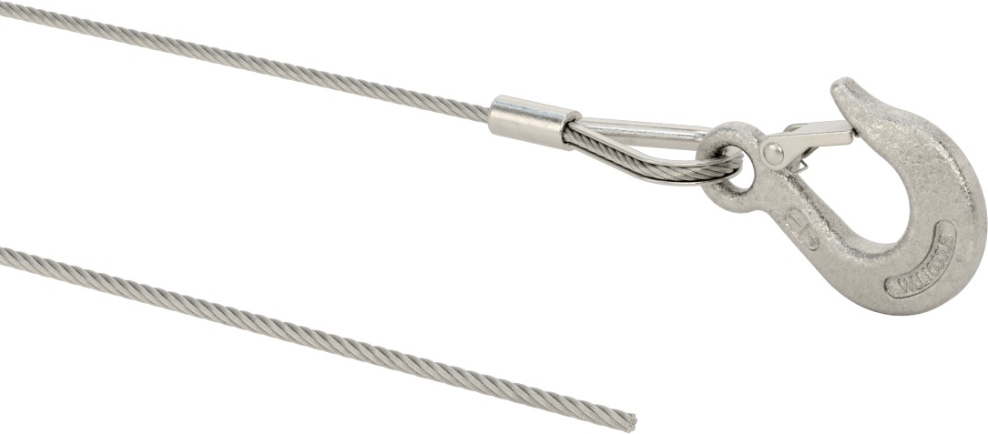18-8 Paslanmaz Çelik Kaldırma Kancalı Tel Halat, Ultra Esnek, 3/16" Çap