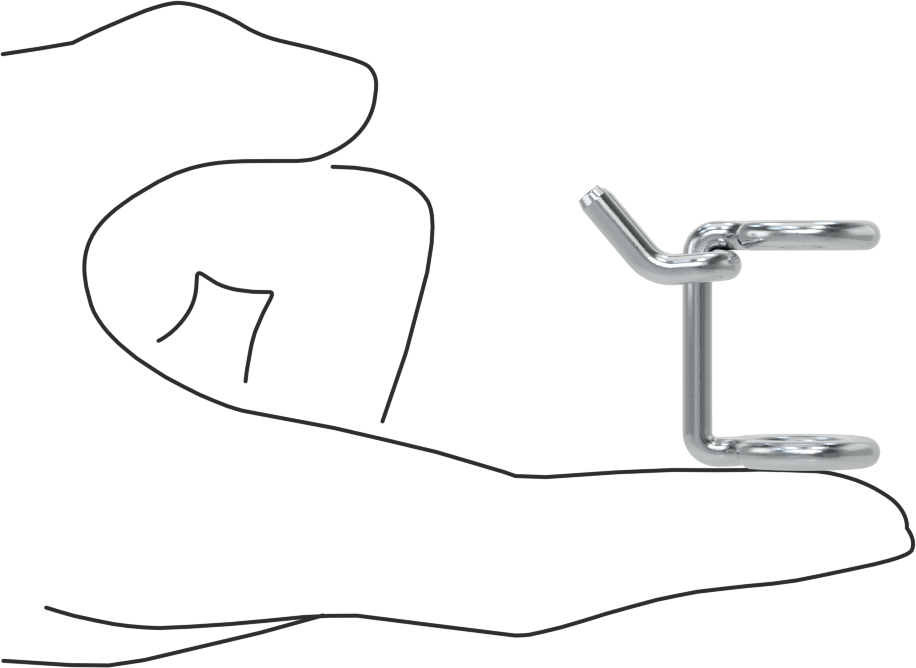 1/2" Çaplı Ürünler için Delikli Panel Tutucu, 1" Çıkıntı