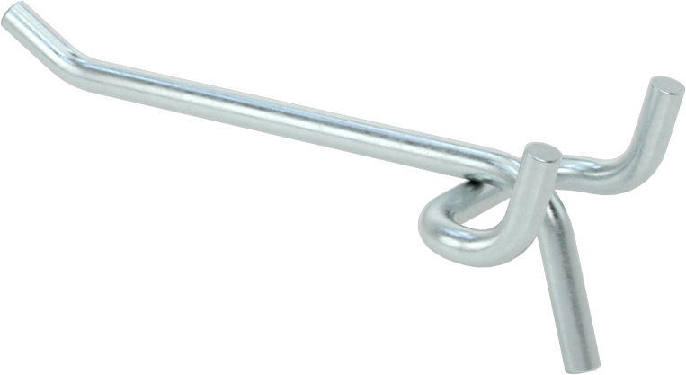 Çinko Kaplı Çelik Delikli Pano Kancası, 3/16“ ve 9/32” çaplı çivi deliği için, 3-1/8" Çıkıntı