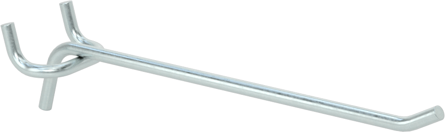 Çinko Kaplı Çelik Delikli Pano Kancası, 3/16“ ve 9/32” çaplı çivi deliği için, 5-1/8" Çıkıntı