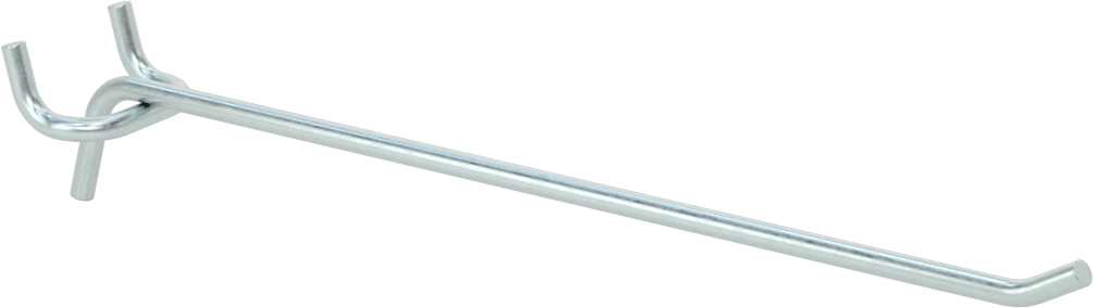 Çinko Kaplı Çelik Delikli Pano Kancası, 3/16“ ve 9/32” çaplı çivi deliği için, 7-1/8" Çıkıntı