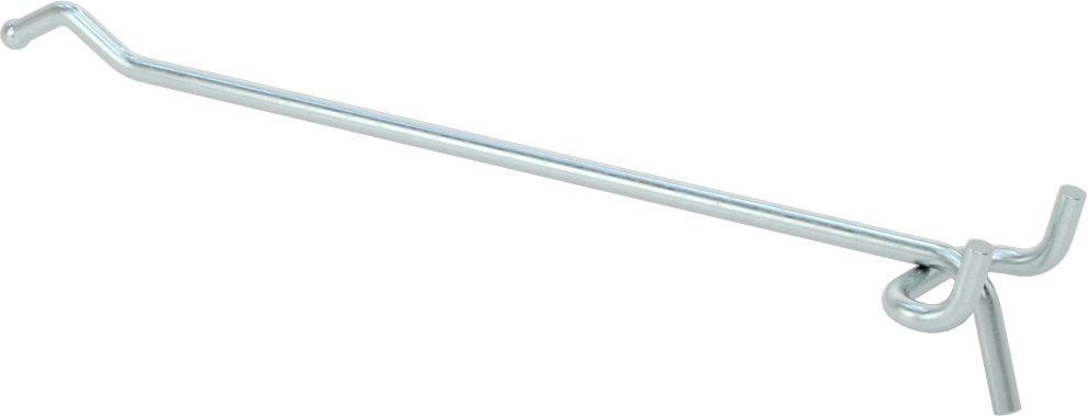 Çinko Kaplı Çelik Delikli Pano Kancası, 3/16“ ve 9/32” çaplı çivi deliği için, 7-1/16" Çıkıntı