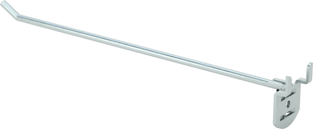 Çinko Kaplı Çelik Delikli Pano Kancaları, 9/32" Çaplı Çivi Deliği için, 9" Çıkıntı