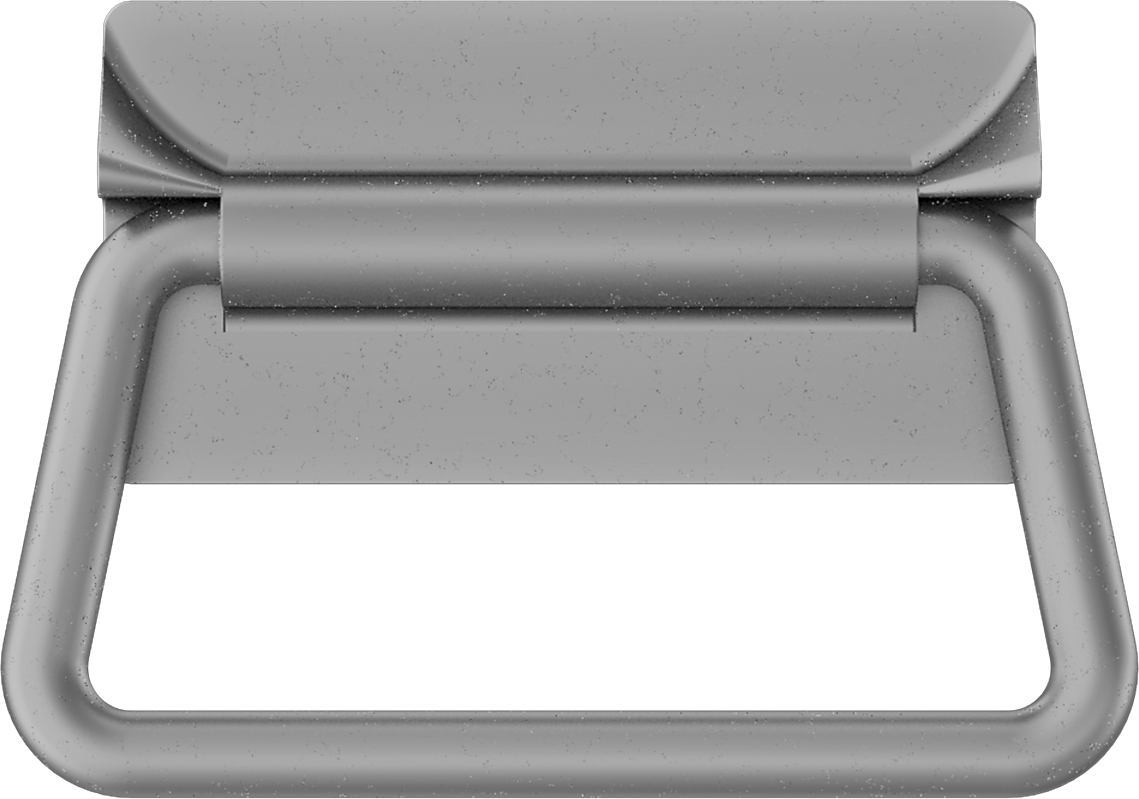 Montaj Plakalı Katlanabilir Yuvarlak Çekme Kolu, Kaynaklı, 304 Paslanmaz Çelik, 3-1/2" Genişlikte Sap