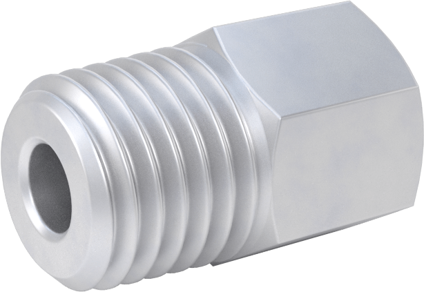 Minyatür Orta Basınçlı Alüminyum Boru Bağlantı Parçası, Adaptör, 1/4"-28 UN/UNF Dişi x 1/16 NPT Erkek