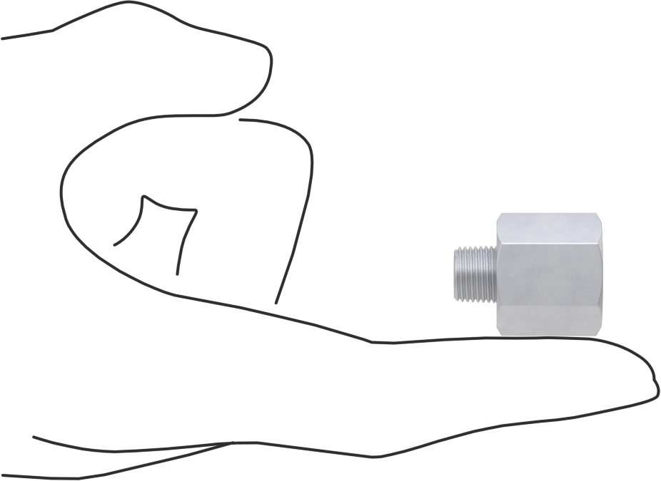 Minyatür Orta Basınçlı Alüminyum Boru Bağlantı Parçası, Adaptör, 9/16"-18 UN/UNF Dişi x 1/8 NPT Erkek