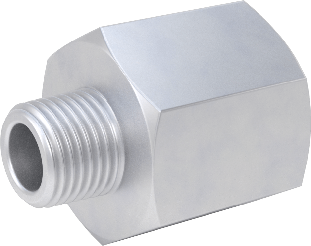 Minyatür Orta Basınçlı Alüminyum Boru Bağlantı Parçası, Adaptör, 9/16"-18 UN/UNF Dişi x 1/8 NPT Erkek