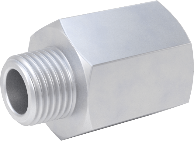 Minyatür Orta Basınçlı Alüminyum Boru Bağlantı Parçası, Adaptör, 7/16"-20 UN/UNF Dişi x 1/8 NPT Erkek