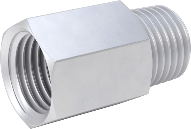 Minyatür Orta Basınçlı Alüminyum Boru Bağlantı Parçası, Adaptör, 9/16"-18 UN/UNF Dişi x 1/4 NPT Erkek