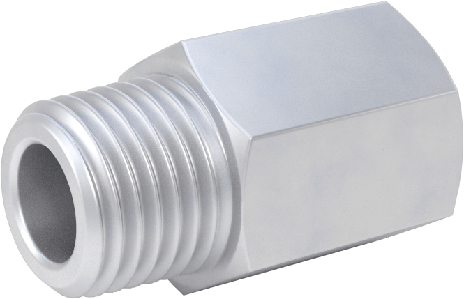 Minyatür Orta Basınçlı Alüminyum Boru Bağlantı Parçası, Adaptör, 9/16"-18 UN/UNF Dişi x 1/4 NPT Erkek
