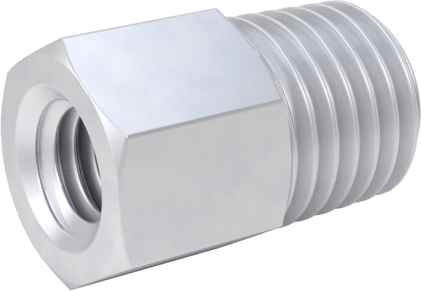 Minyatür Orta Basınçlı Alüminyum Boru Bağlantı Parçası, Adaptör, M5 x 0,8 mm Dişi Diş, 1/16 NPT Erkek