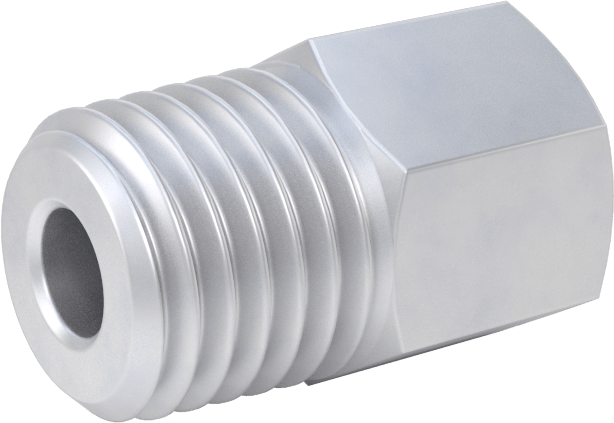 Minyatür Orta Basınçlı Alüminyum Boru Bağlantı Parçası, Adaptör, M5 x 0,8 mm Dişi Diş, 1/16 NPT Erkek
