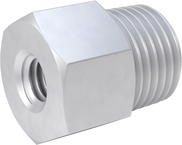 Minyatür Orta Basınçlı Alüminyum Boru Bağlantı Parçası, Düz Adaptör, M5 x 0,8 mm Dişi Diş, 1/8 NPT Erkek