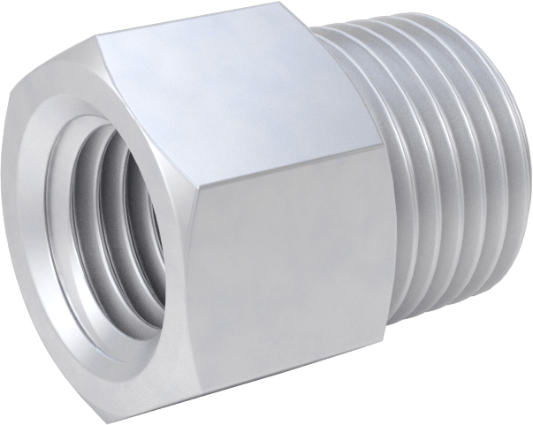 Minyatür Orta Basınçlı Alüminyum Boru Bağlantı Parçası, Düz Adaptör, M8 x 1 mm Diş Dişi, 1/8 NPT Erkek