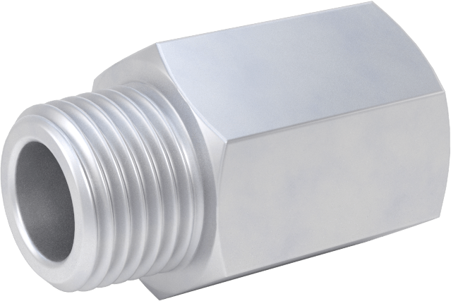 Minyatür Orta Basınçlı Alüminyum Boru Bağlantı Parçası, Adaptör, M10 x 1,25 mm Dişi Diş, 1/8 NPT Erkek
