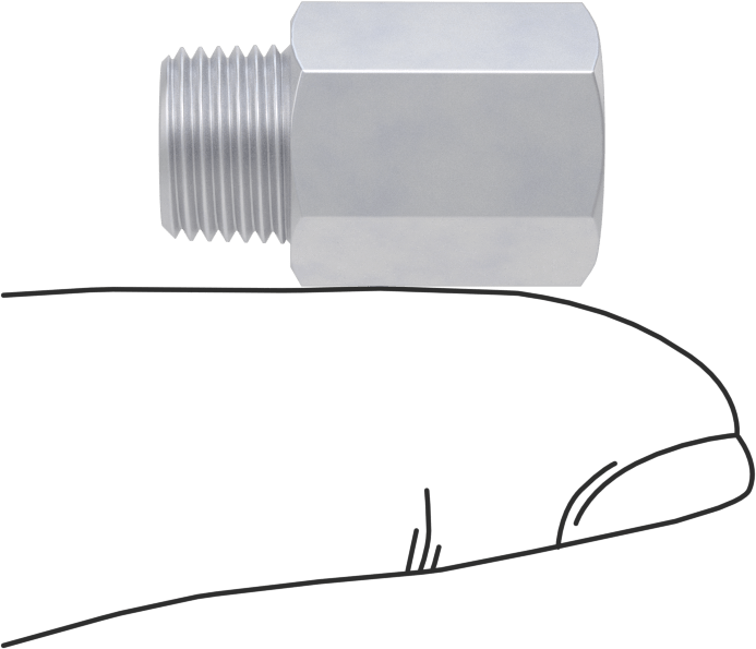 Minyatür Orta Basınçlı Alüminyum Boru Bağlantı Parçası, Adaptör, M10 x 1,25 mm Dişi Diş, 1/8 NPT Erkek