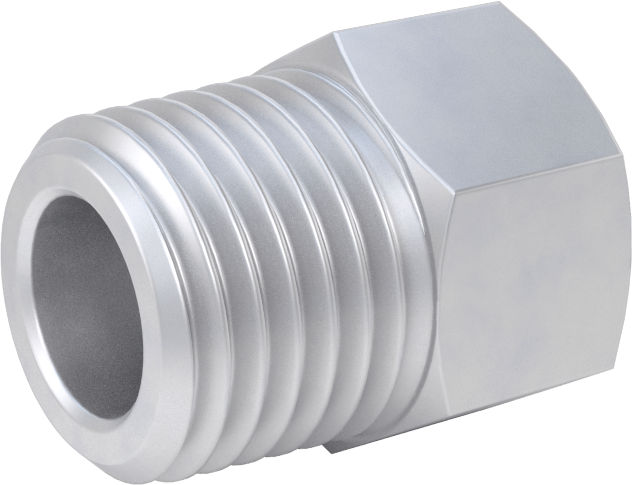 Minyatür Orta Basınçlı Alüminyum Boru Bağlantı Parçası, Düz Adaptör, M6 x 1 mm Dişi Diş, 1/4 NPT Erkek