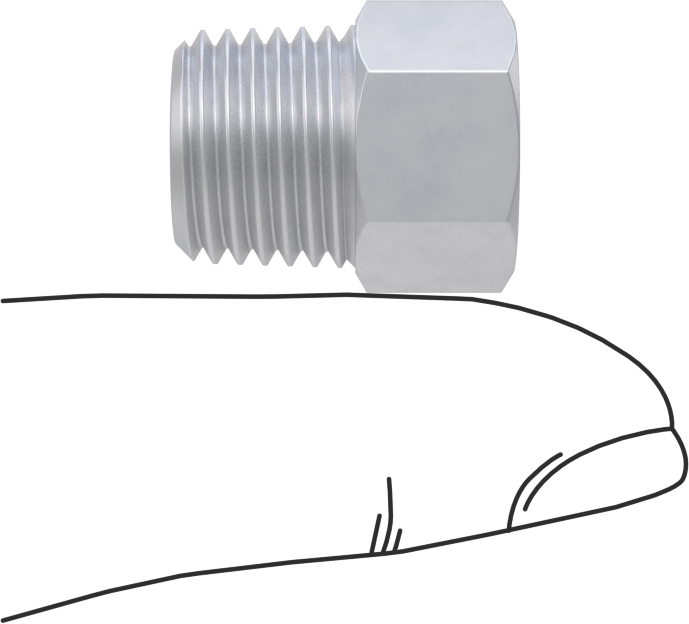 Minyatür Orta Basınçlı Alüminyum Boru Bağlantı Parçası, Düz Adaptör, M6 x 1 mm Dişi Diş, 1/4 NPT Erkek