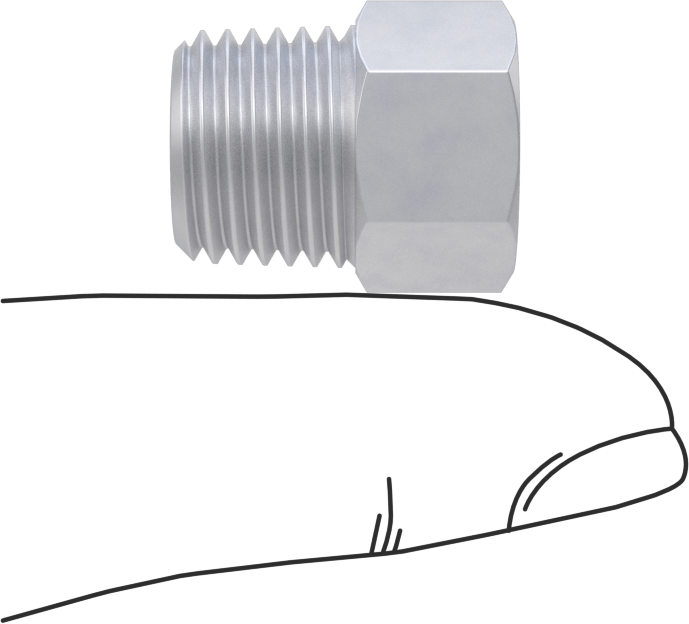 Minyatür Orta Basınçlı Alüminyum Boru Bağlantı Parçası, Düz Adaptör, M8 x 1 mm Diş Dişi, 1/4 NPT Erkek