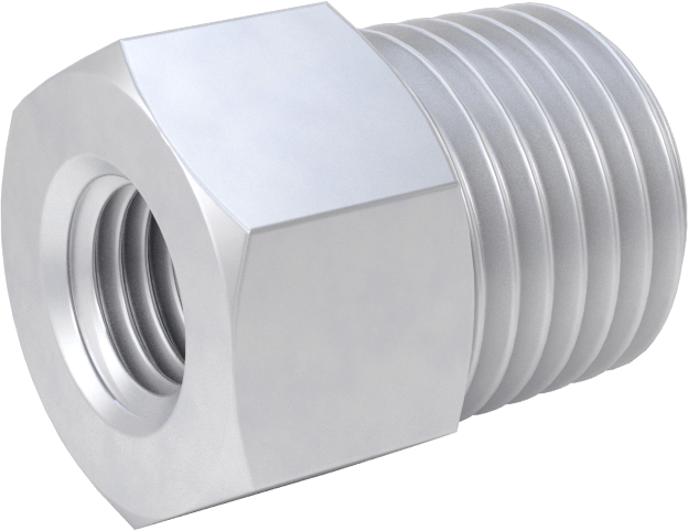 Minyatür Orta Basınçlı Alüminyum Boru Bağlantı Parçası, Düz Adaptör, M8 x 1 mm Diş Dişi, 1/4 NPT Erkek