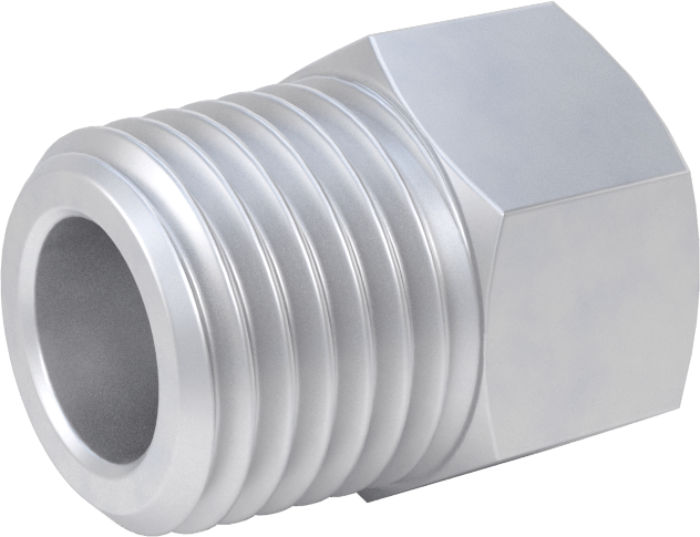 Minyatür Orta Basınçlı Alüminyum Boru Bağlantı Parçası, Adaptör, M10 x 1,25 mm Dişi Diş, 1/4 NPT Erkek