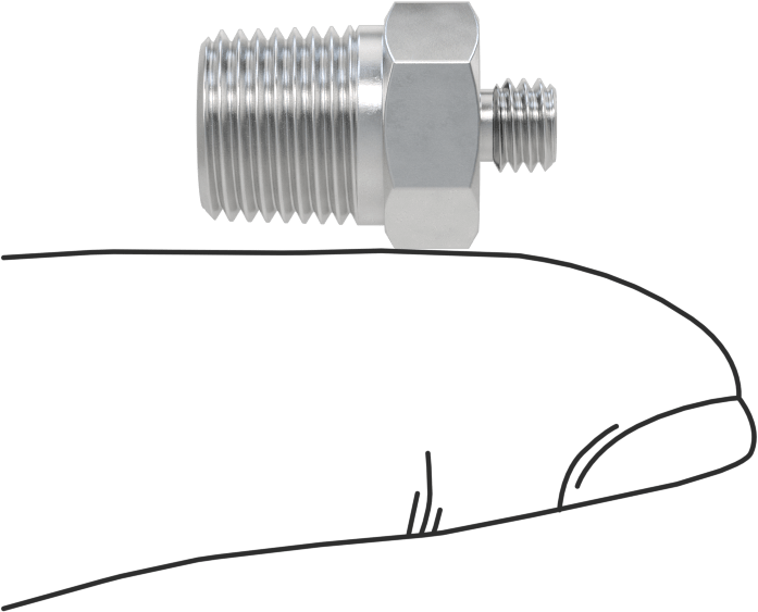 Minyatür Orta Basınçlı Alüminyum Boru Bağlantı Parçası, Düz Adaptör, 1/8 NPT Erkek x 10-32 UN/UNF Erkek