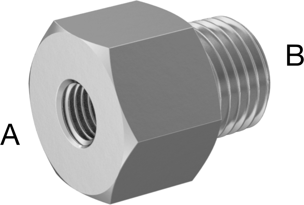 Minyatür Orta Basınçlı Alüminyum Boru Bağlantı Parçası, Redüksiyon Adaptörü, 1/16 NPT Dişi x 1/4 NPT Erkek